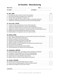 5s audit checklist manufacturing