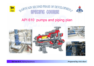 API 610 pumps and piping plan 
