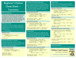 beginners python cheat sheet pcc functions