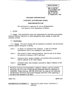 MIL-C-26074E Military Specification, Requirements for Coatings, Electroless Nickel 