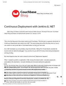 Continuous Deployment with Jenkins & .NET   The Couchbase Blog