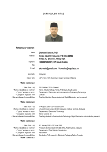 CV updated -Dr. Zainudin Kornain