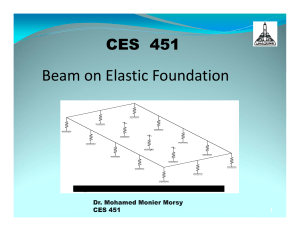 Beam on Elastic Foundation - CES 451 - Lecture1