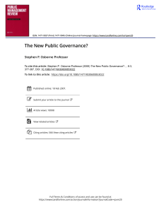 The New Public Governance - osborne