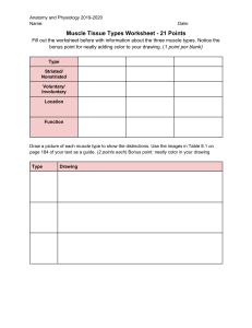 Muscle Tissue Types Worksheet