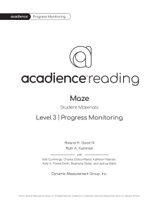 AcadienceReading ProgMon Maze L3 Worksheets