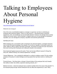 Talking to Employees About Personal Hygiene
