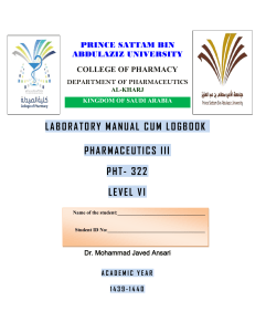 Pharmaceutics Lab manual