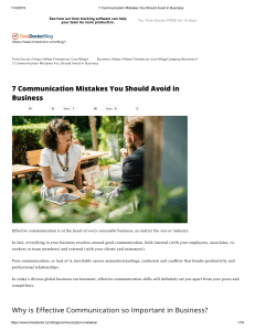 7 Communication Mistakes You Should Avoid in Business