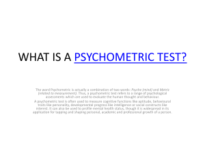 WHAT IS A PSYCHOMETRIC TEST