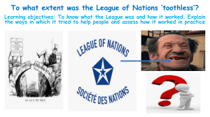 Confict and Tension part 2 the League of Nations