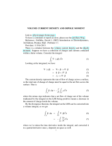 Volume Current Density & Dipole Moment in Electrodynamics