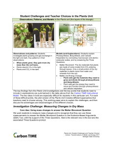 Student Challenges and Teacher Choices in the Plants Unit carbontime.bscs.org