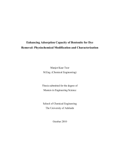 adsorption capacity of bentonite