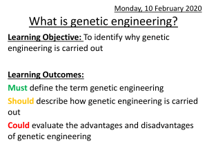 Lesson 11 - Genetic Engineering