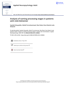 Analysis of naming processing stages in patients with mild Alzheimer