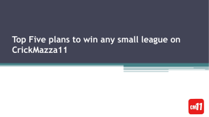 Top Five plans to win any small league on CrickMazza11