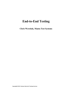 End to End Testing - Manta Systems