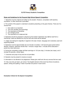 Rules and Guidelines public speaking PHS academic competition