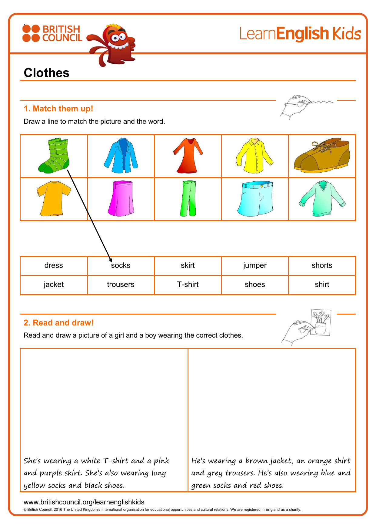 Worksheets clothes