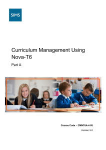 Curriculum Management using NOVA-T6 - Part A