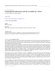 Geographical indications and the scramble for Africa 