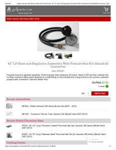 Weber Genesis 300 Series (2007-2010) Grill Parts  40  LP Hose and Regulator Assembly With Female Hex Nut Manifold Connector   grillparts.com   BBQ Repair and Replacement Parts