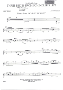 Schindler's List Violin Sheet Music