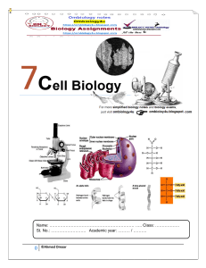 CHAPTER 7 CELL BIOLOGY FORM FOUR CLASSES By Axmed Omaar