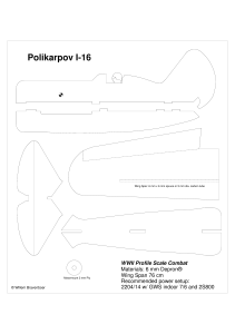 Plan modelarski Polikarpov I-16