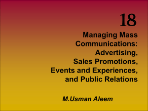 Advertising Lec 1 and Sales Promotion