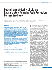 Determinants of Quality of Life and Return to Work Following ARDS
