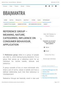 Reference Group - Consumer Behaviour - BBA|mantra