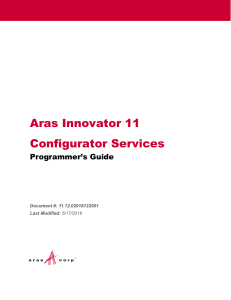 Aras Innovator 11.0 - Configurator Services Programmers Guide