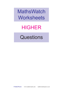 mathswatch higher worksheets