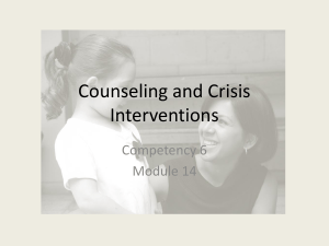 Counseling and Crisis InterventionM14