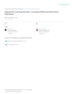 Organization Learning Disorders Conceptual Model a