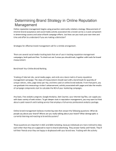 Determining Brand Strategy in Online Reputation Management