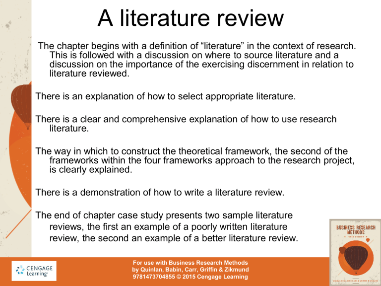 definition of review of the literature in research