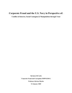 Corporate Fraud and the U.S. Navy in Perspective of:  Conflict-of-Interest, Social Contagion & Manipulation through Trust