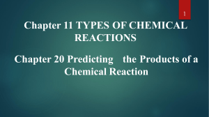 Power Point Chapter 11 Predicting Products of Reactions