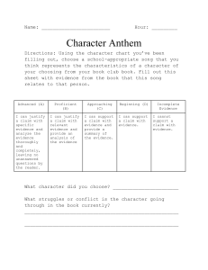 Character Anthem Activity