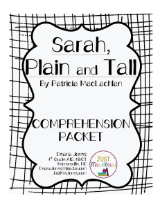 Sarah Plain and Tall Comprehension Unit
