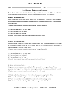 Sarah Plain and Tall Evidence Inference Worksheet