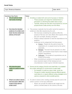 Cornell Notes - Rhetorical Situations