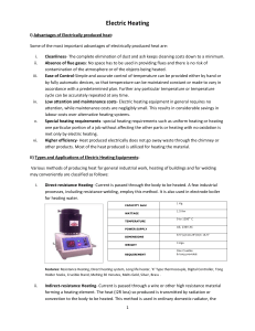 Electrical heating