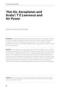 T.E. Lawrence & Air Power: 'Hot Air, Aeroplanes and Arabs'