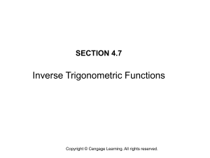 Inverse Trigonometric Functions and Graphs