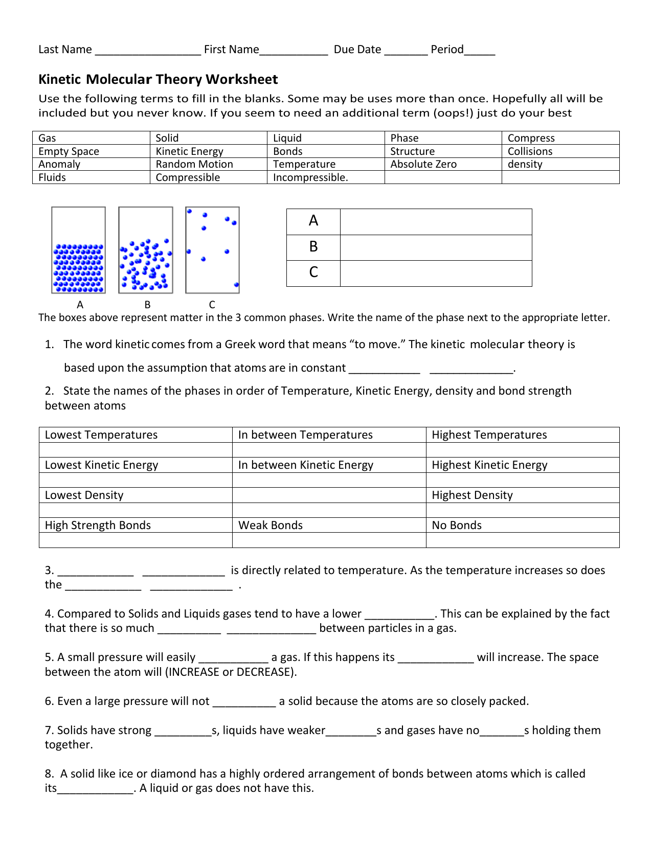 21-21 KMT Worksheet Regarding Kinetic Molecular Theory Worksheet