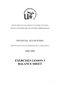 EXERCISES balance sheets